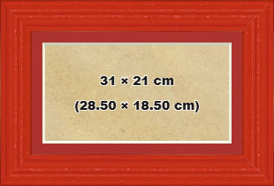 Classic Frame Red 31x21 cm Picture Frame with (28.50x18.50 cm) Crimson mount