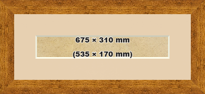 Modern Frames Rustic Oak 675x310 mm Picture Frame with (535.00x170.00 mm) Ivory mount