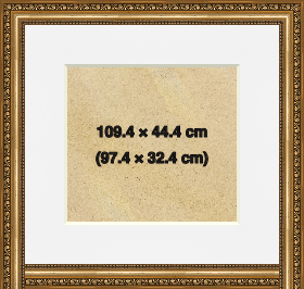 Ornate Gold 109.4x44.4 cm Picture Frame with (97.40x32.40 cm) White mount