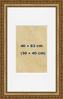 Ornate Gold 63x40 cm Picture Frame with (40.00x30.00 cm) White mount