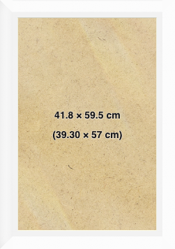 Modern Sleek White 59.5x41.8 cm Picture Frame with (57.00x39.30 cm) White mount