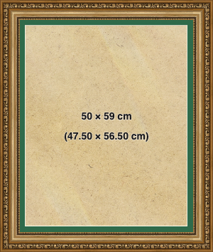 Ornate Gold 59x50 cm Picture Frame with (56.50x47.50 cm) Emerald mount