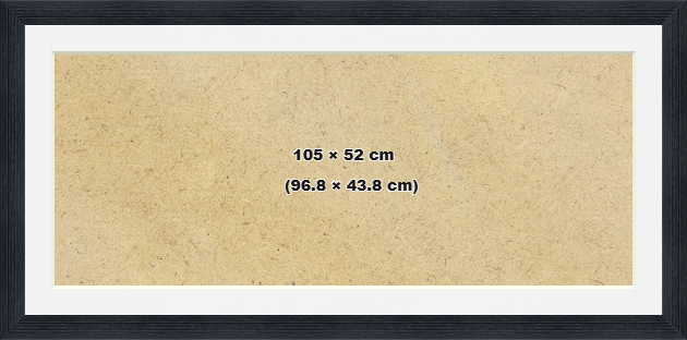 Modern Step Black 105x52 cm Picture Frame with (96.80x43.80 cm) White mount